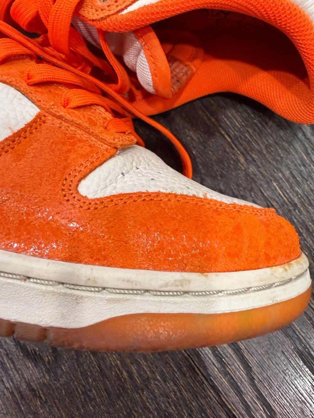 Nike Dunk Low Total Orange Light Bone Safety Laser (Women's) size 11 - Picture 3 of 11